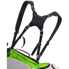 BIG TEETH 교체용 패딩 스트랩 올 블랙 백팩 골프백용 숄더 조절 가능, 블랙 업데이트 퀵 릴리스