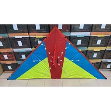 【風箏小舖】 LED三角紅藍螢光黃 傘布 樹酯桿 1.5平方, 詳見包裝, 詳見包裝