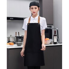 防水圍裙女時尚工作服男帆布漂亮家用廚房咖啡奶茶美甲店印繡LOGO