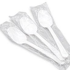 [ILYONG]일회용 숟가락 CI 176mm 완전 개별포장 낱개포장 500개 백색, 500개입, 1개