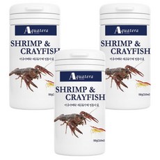 아쿠아테라 프리미엄 고단백 새우&가재 전용사료 180g(250ml), 3개