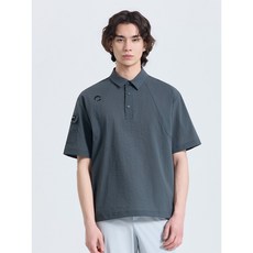 챌린저 봄 남성 모노엣지 소매포켓 카라 반팔 우븐탑 (차콜) CHF2MWT6207CH