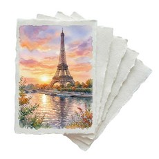 ANSSDO 60 Sheets Cotton Watercolor Paper 300 GSM 5 x 7 inch White Textured Deckled Edge Idea, ANSSDO 60 Sheets Cotton Waterc