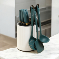 Milleny 360 회전 칼블럭, 1개, 화이트