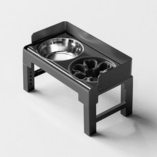 VITALO 중.대형견 전용 높이조절 식기, 1세트, 블랙