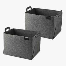 한샘 접이식 펠트 수납바구니 리빙박스 패브릭바구니, 2개, 그레이