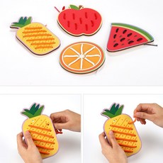 유아 과일모양 실꿰기 놀이 소근육발달 어린이집 과일씨에 로프 실끼우기 색채 감각발달 집중력향상 놀이 완구, 1세트