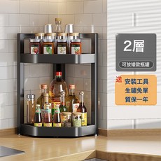 厨房置物架调料品架子多功能调味料台面灶台转角多层收纳架置物架, 1個, 1個