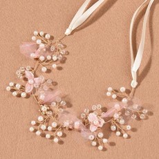 셀프웨딩 화관 머리 플라워장식 헤어 신부 브라이덜샤워 진주 황금 와이어 플라워화관 조화 웨딩 소품 장식 여성 핑크 페어리 장식용 플라워 왕관 촬영 악세사리 헤어밴드 화환 머리띠 액, 4) style 5