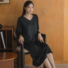 女式 Jane Peach 拉絲 V 領長袖家居服長款連體睡衣