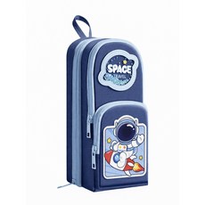 캐릭터 백팩 디자인 스탠딩 필통 대용량 수납 파우치, 1개, 블루 스페이스