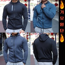 머슬핏 기모 후드 자켓