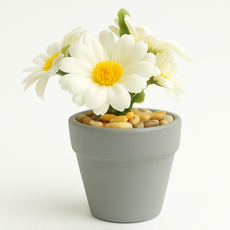 미니바움 납골당꾸미기 조화 꽃 화분 장식 소품, 그레이, 1개