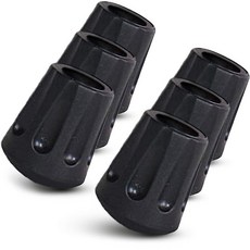 TrailBuddy워킹스틱팁-교체용고무지팡이팁6개팩 대부분의트레킹및하이킹폴에적합 충격흡수 그립및트랙션프로텍터포함-지름11mm130840, TrailBuddy 워킹 스틱 팁 - 교체용 고무 지팡