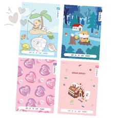 초등학생 노트 그림 일기장 학습 기록 필기 연습 두꺼운 종이 학교 준비물, 1개, 남 랜덤