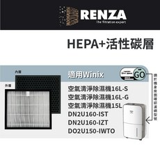 Winix清淨除濕機15L/16L適用二合一濾網 (16L-G 16L-S DN2U160-IST DO2U150), 1個