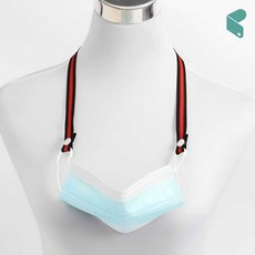 마스크 스트랩 삼선 똑딱이 레드블랙 목걸이 줄 분실 방지 끈 커머스픽301