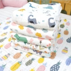 순면 6겹 신생아 유아 출산 선물 거즈 이불 블랭킷 jga*7387Ok, 플라워