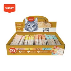 완피 크리미 퓨레 4종혼합 100P 짜먹는 고양이 간식, 100개, 14g, 혼합맛