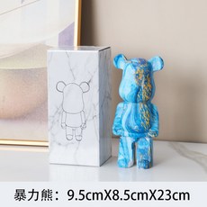 폭력적인 곰 장식품 창조적 인 재미있는 거실 TV 캐비닛 장식 어린이 돼지 저금통 트렌드 오피스 클럽 장식, 27cm, 다크 블루 골드, 1개