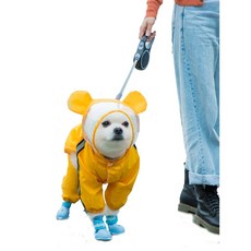 바니펫 강아지 레인코트 비옷 곰돌이 판초 우비, 1개