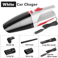 무선 에어건 차량용 청소기 캠핑용자동차 진공 120w 5000kpa 강력한 전원 119, 충전기가 있는 흰색