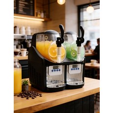 슬러시 기계 빙수 제조기 사무실용 음료기 포장마차 냉동, 블랙검정색 5L, 기본 색상