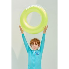 넥베스트 아동용 이중 링튜브 60cm, 1개, 네온옐로우