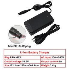 48v 리튬 이온 배터리 용 54.6V 2A 충전기 13S 18650 팩 MI4-Julet 3105/ULTRA/PRO MAX 플러그 커넥터, 02 54.6V 2A-PRO MAX, 02 EU Plug, 02 54.6V 2A-PRO MAX