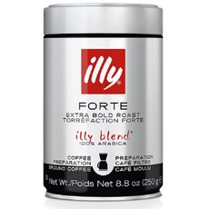 일리 포르테 엑스트라 볼드 로스트 분쇄 커피, Forte 엑스트라 다크 로스트 그라운드 드립, 8.8 Ounce (Pack of 1)