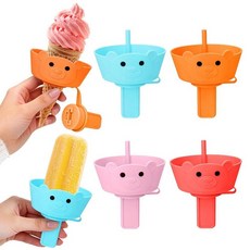 AIERSA 2-in-1 Silicone Popsicle & Ice Cream 크림 HOLDER 홀더s for Kids REUSABLE 재사용 홀더 Toddlers Catch, 4 Popsicle Holder