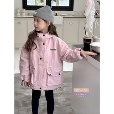 LC.kids 山系刺繡連帽風衣外套