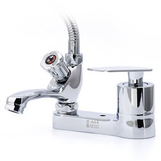 클린 투홀 세면대 샤워겸용 수전 PCR-104, 1개, 크롬