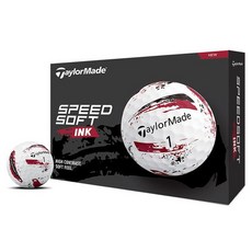 TaylorMade 2024年全新高爾夫球 1盒(12入) 2層球 SPEEDSOFT INK, 1個, 12入, 2.紅色
