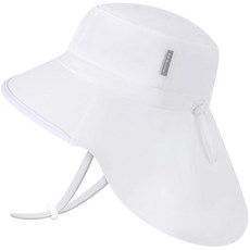 Duoyeree 자외선 차단 유아용 햇빛 차단 모자 - UPF 50+ 아동용 해변 및 여름 모자 - 남아 및 여아용 넓은 챙 모자 1b3-로즈, 5-12 Years, 1a5-화이트