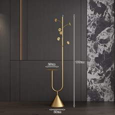 코너 스탠드 행거 침실 옷걸이 바닥형 공간 절약 의류 수납 랙, 가벼운 럭셔리 골드 + 수납 트레이