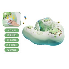 嬰幼腋下式游泳圈 寶寶戲水浮圈 舒適貼合 浮力穩定 安全耐用, 閃星綠龍 L碼 6 - 24個月丨16 - 30斤, 1個