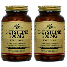 SOLGAR 左旋半胱胺酸素食膠囊 500mg, 90顆, 2罐