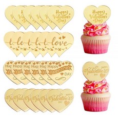 24 Pcs Happy Valentine's Day Cupcake Toppers Valentines Acrylic Cake Disc Mirror Heart Engraved fo, 24 Pcs Happy Valentine's Day C