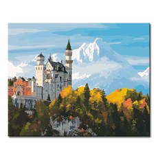명화그리기 DIY 유화 세트 그림 액자 해바라기 아트홀릭, L130_노이슈반슈타인 성, 1개