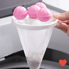 세탁용품 먼지제거 세탁볼 구김 엉킴방지 강아지 털 먼지, 핑크