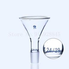 실험실 공급 장치용 투명 유리 원추형 피드 깔때기 표준 접지 입 포함 50mm ~, 06 60mm joint No.24