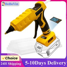 20V 배터리용 업그레이드된 100W 무선 글루건 디지털 온도 조절 가능 풀 사이즈 헤비 듀티(글루 스틱 10개, 1개
