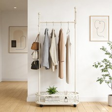 이동식 행거 행거 트레이 수납 튼튼하고 내구성이 좋음, 흰색
