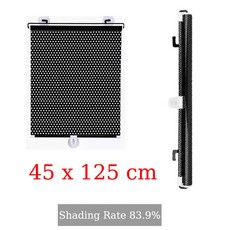 범용 롤러 블라인드 흡입 컵 차양 암막 커튼 자동차 침실 주방 사무실 창 차양 커튼 네일 프리, Black 45x125cm, 1개