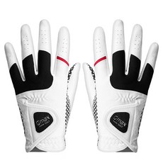 GMAX 男士Chic雙層補丁公園高爾夫手套 雙手穿戴, 黑色, 1個