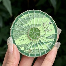 杭州西湖油紙傘 金屬冰箱貼 旅遊紀念品, 如圖所示