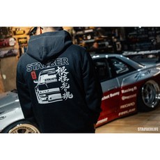 STABBERLIFE 帽T 根性走り魂 秋冬系列, 黑色, 大學TEE, L, 1個