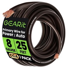 GEARit 4 게이지 와이어 자동차 전원/접지용 CCA 전기 와이어 연장 코드 배터리 케이블 카 오디오 RV 앰프 배선 키트 (각 25피트 - 검은색/빨간색 반투명), 8 Gauge Wire, 12 Red 50ft