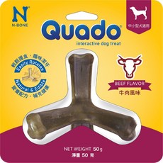 N-BONE Q樂多 立體潔牙骨 50g 中小型犬適用 趣味潔牙 幫助去除牙垢, 1個, 牛肉口味